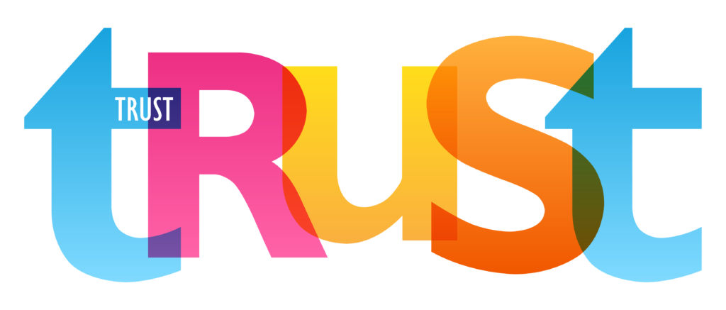 TRUST colorful typography banner