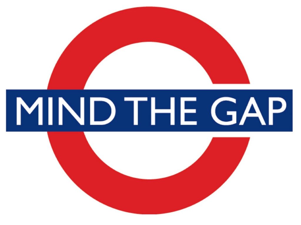 Mind The Gap logo from London Tubes