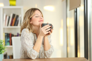 Woman enjoying her coffee